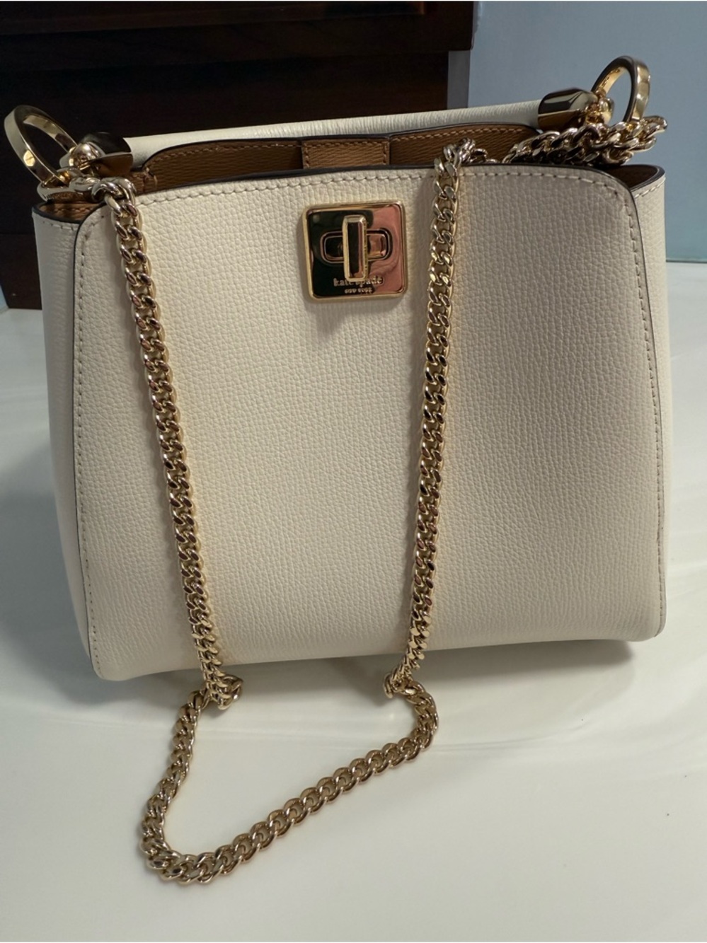 KATE SPADE PHEOBE Cream/Ivory Leather Chain-Handle Women's Bag